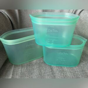 ZipTop Silicone 3pc Dish Set Food Storage Bags